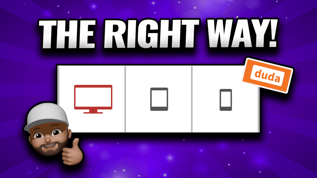 "the right way" with Duda responsive icons on it