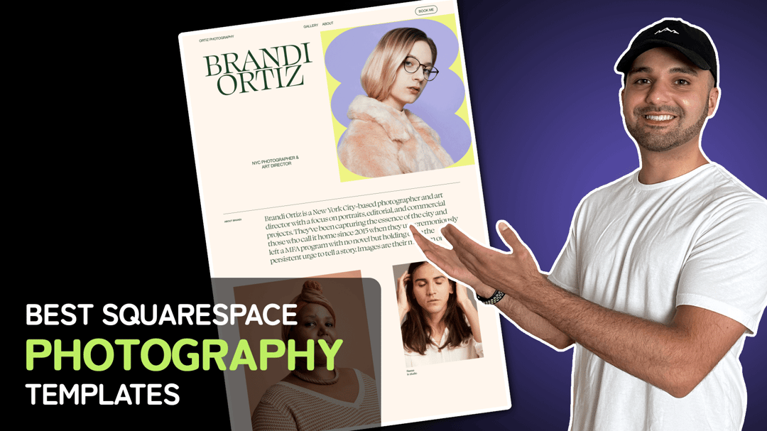 "Best Squarespace Photography Templates" with a screenshot of the best Squarespace photography template