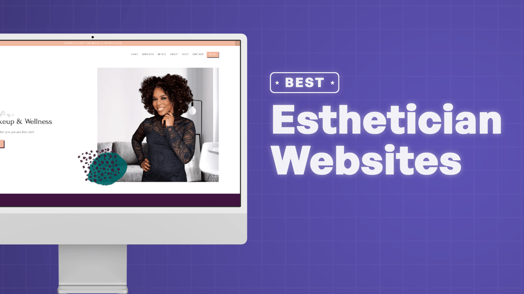 "Best esthetician websites" with preview of website screenshots