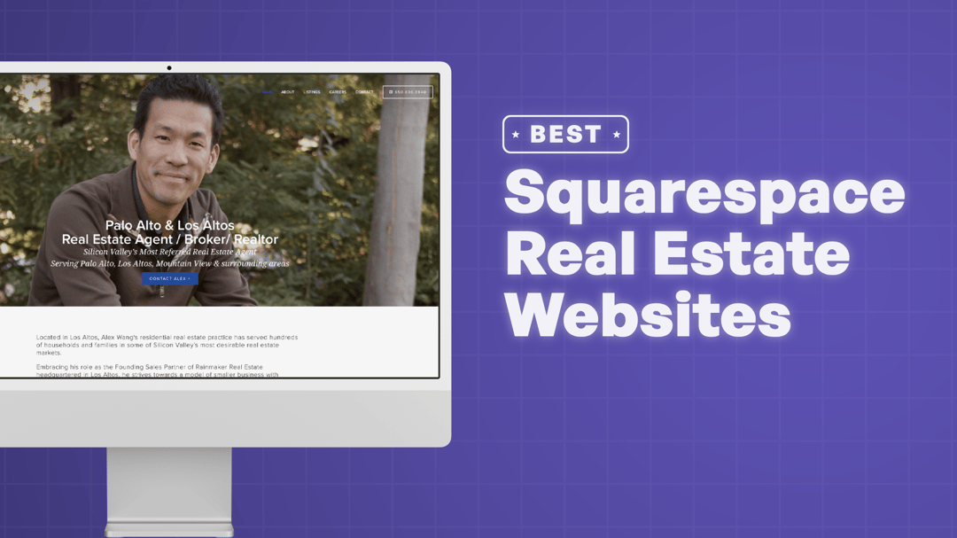 "Best Real Estate Websites on Squarespace" with screenshots of the real estate websites on Squarespace