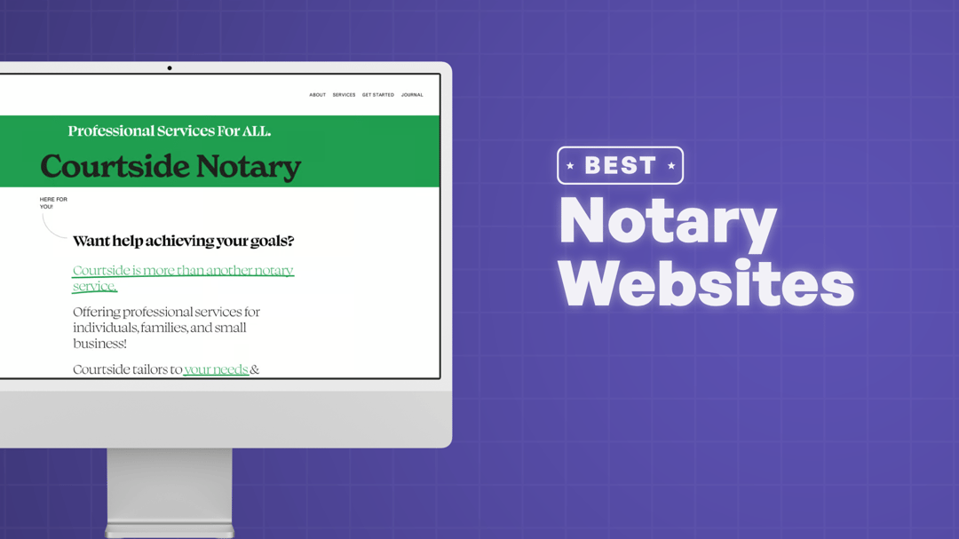 "Best Notary Websites" with screenshots of the Notary websites