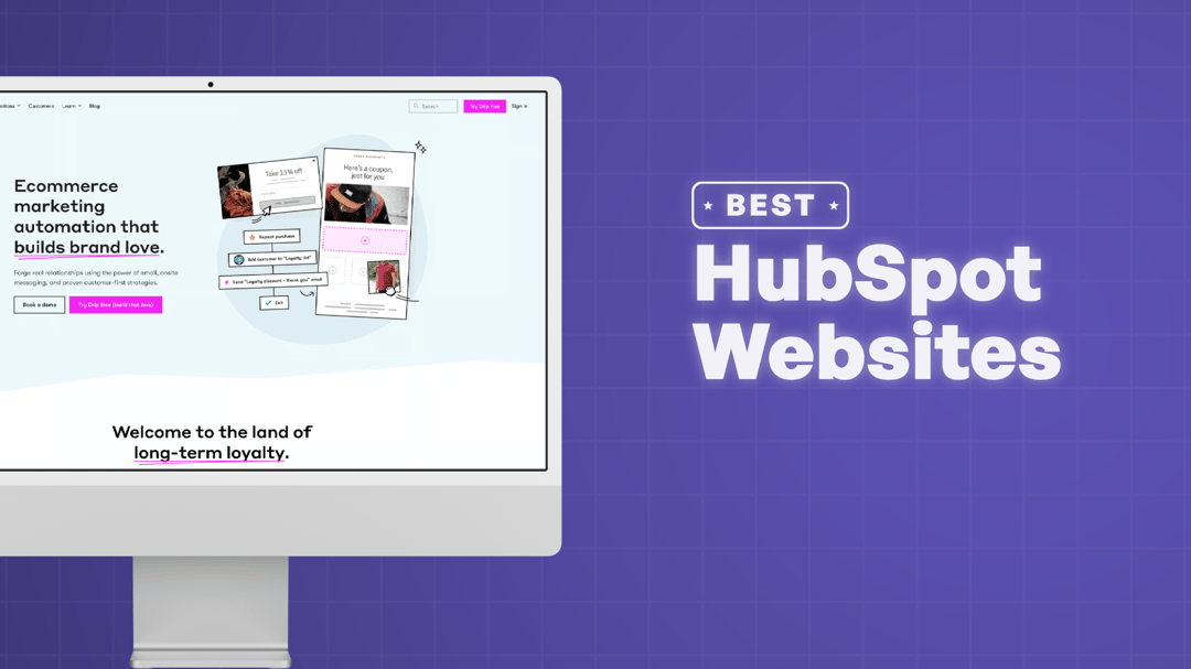 "Best Websites on HubSpot" with screenshots of the websites on HubSpot