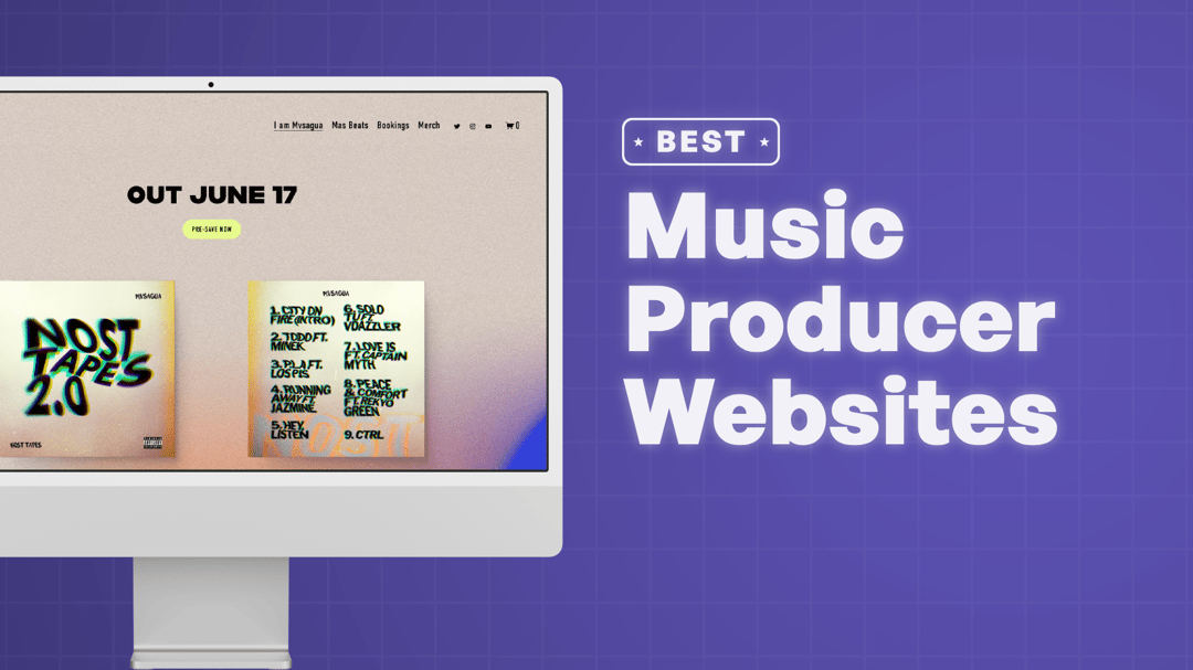 "Best Music Producer Websites" with screenshots of the Music Producer websites