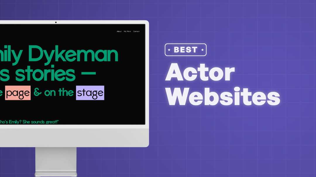 "Best Actor Websites" with screenshots of the actor websites