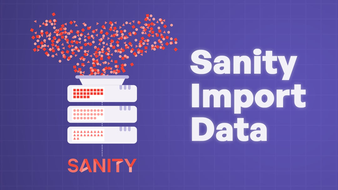 "Sanity Data Import" with graphic of data entering transform process