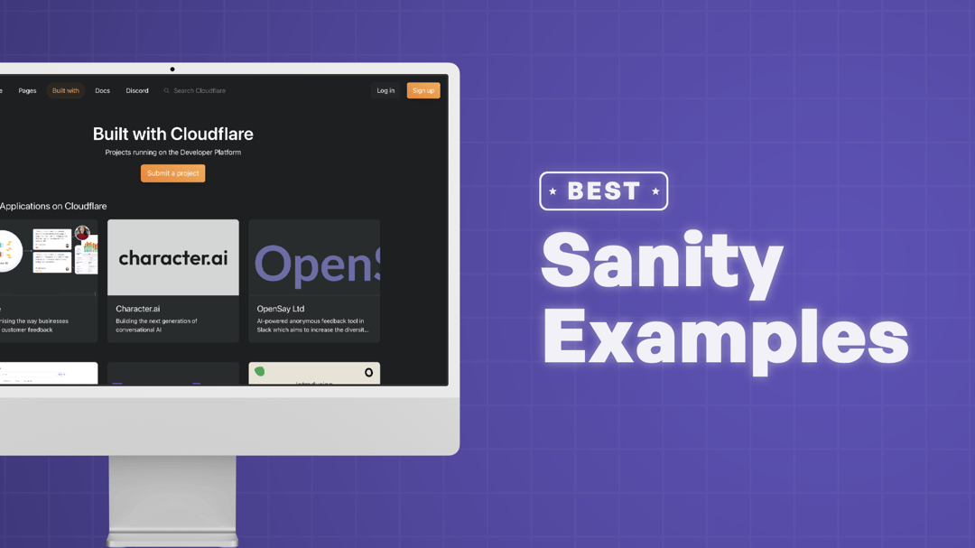 "Sanity Examples" with screnshot of a website using Sanity CMS