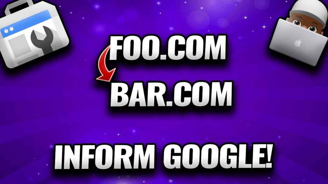 "How to Move Site to New Domain in Google" with GSC icon