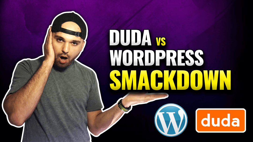 Me shocked looking at WordPress and Duda logos for Duda vs Wordpress comparison