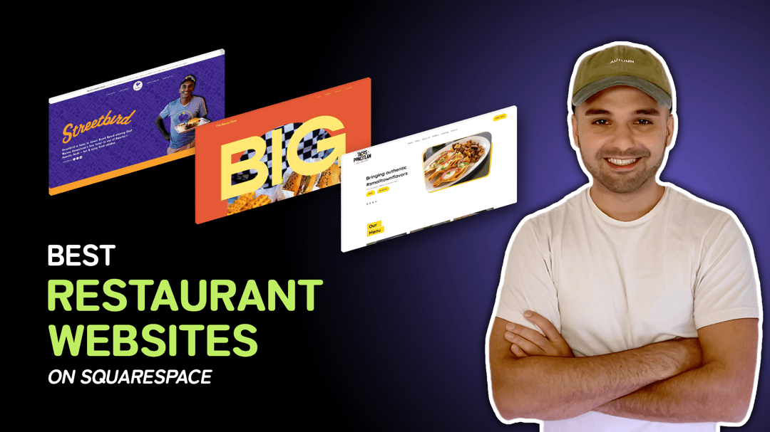 "Best Restaurant Websites on Squarespace" with screenshots of the Restaurant websites on Squarespace