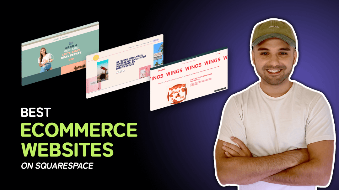 "Best Ecommerce Websites on Squarespace" with screenshots of the ecommerce websites on Squarespace