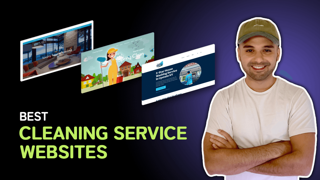 "Best Cleaning Service Websites" with screenshots of the cleaning service websites