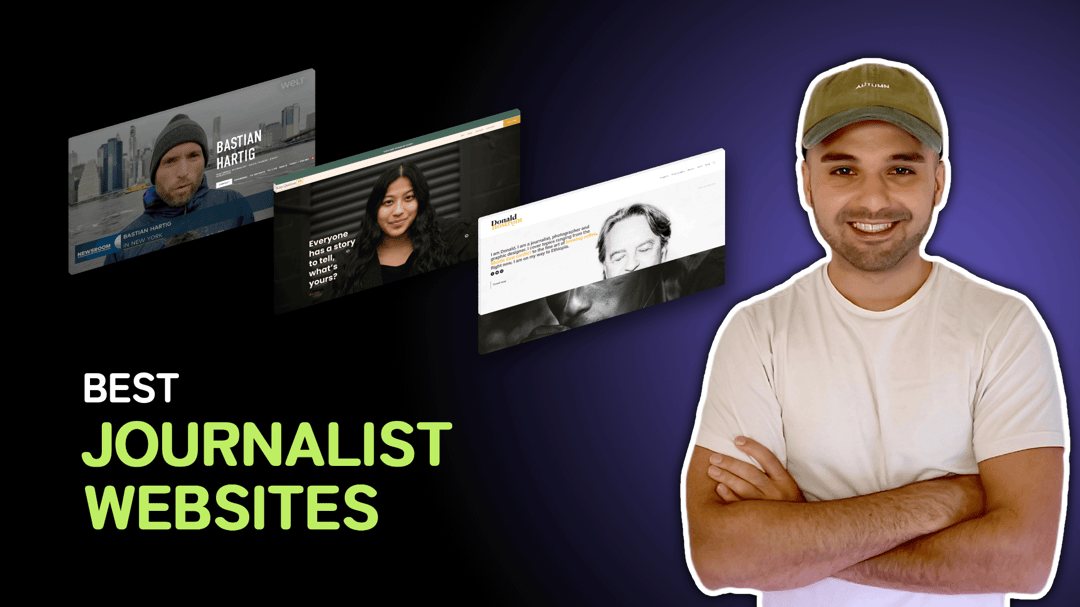 "Best Journalist Websites" with screenshots of the journalist websites