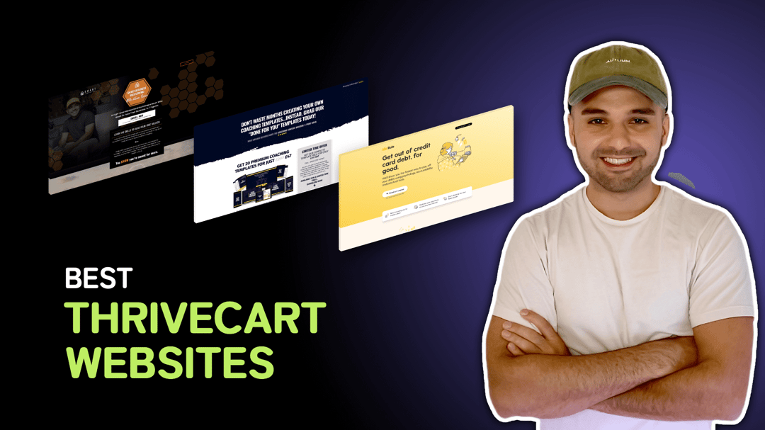 "Best Websites on ThriveCart" with screenshots of the websites on ThriveCart