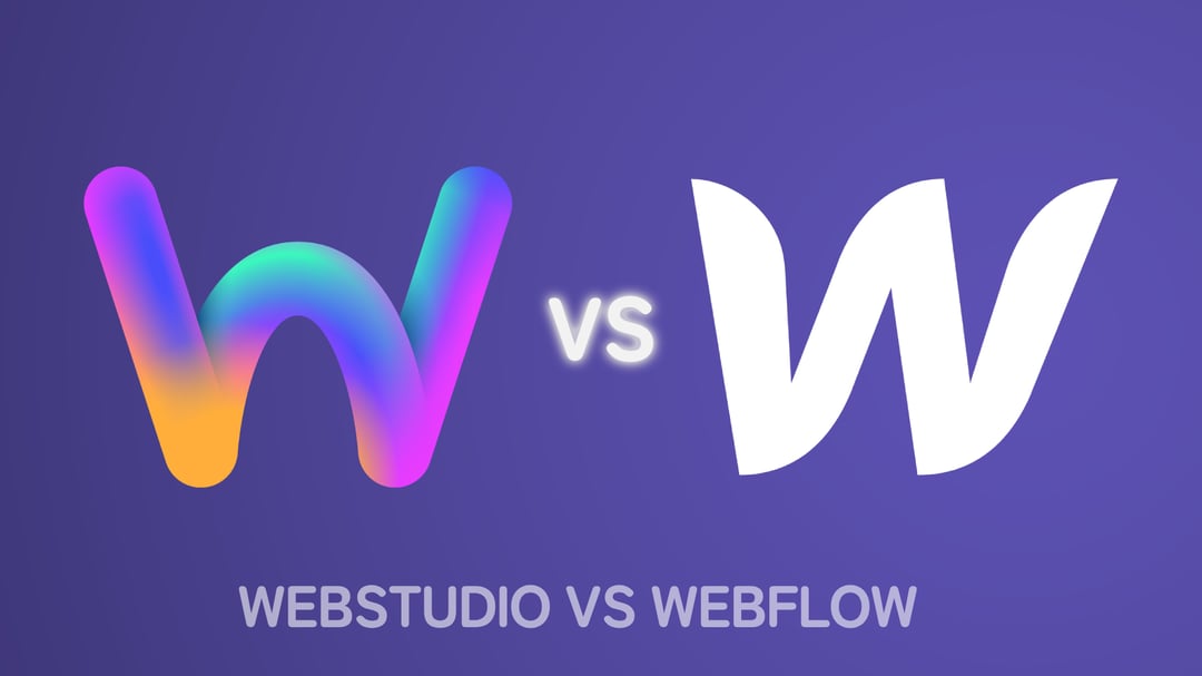 "Webstudio vs Webflow" with the Webstudio and Webflow logos