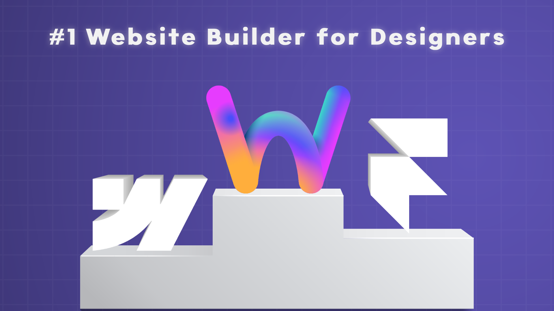 "#1 Website Builder for Designers" with podium of 1st, 2nd, and 3rd place logos