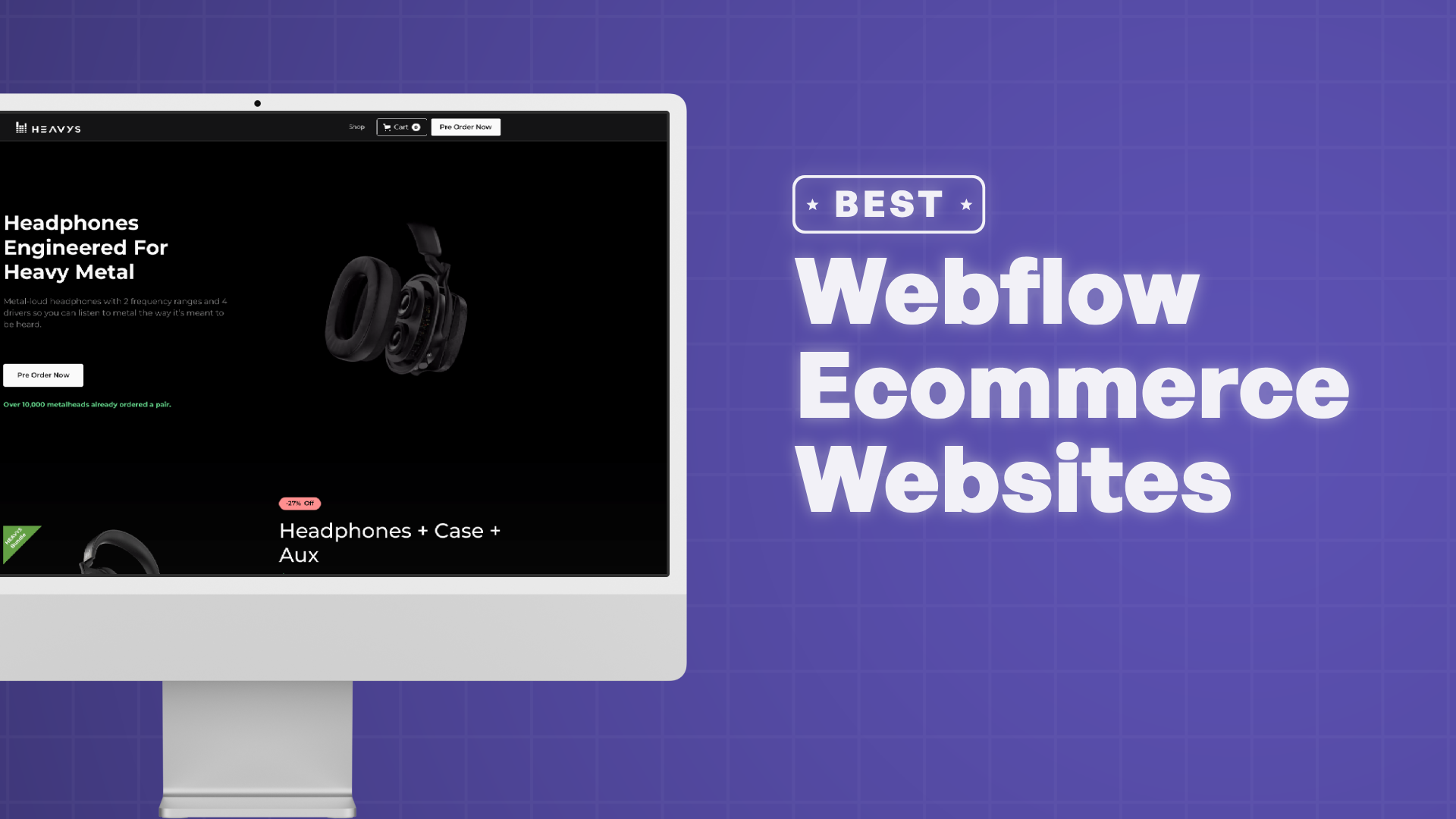 "Best Ecommerce Websites on Webflow" with screenshots of the ecommerce websites on Webflow