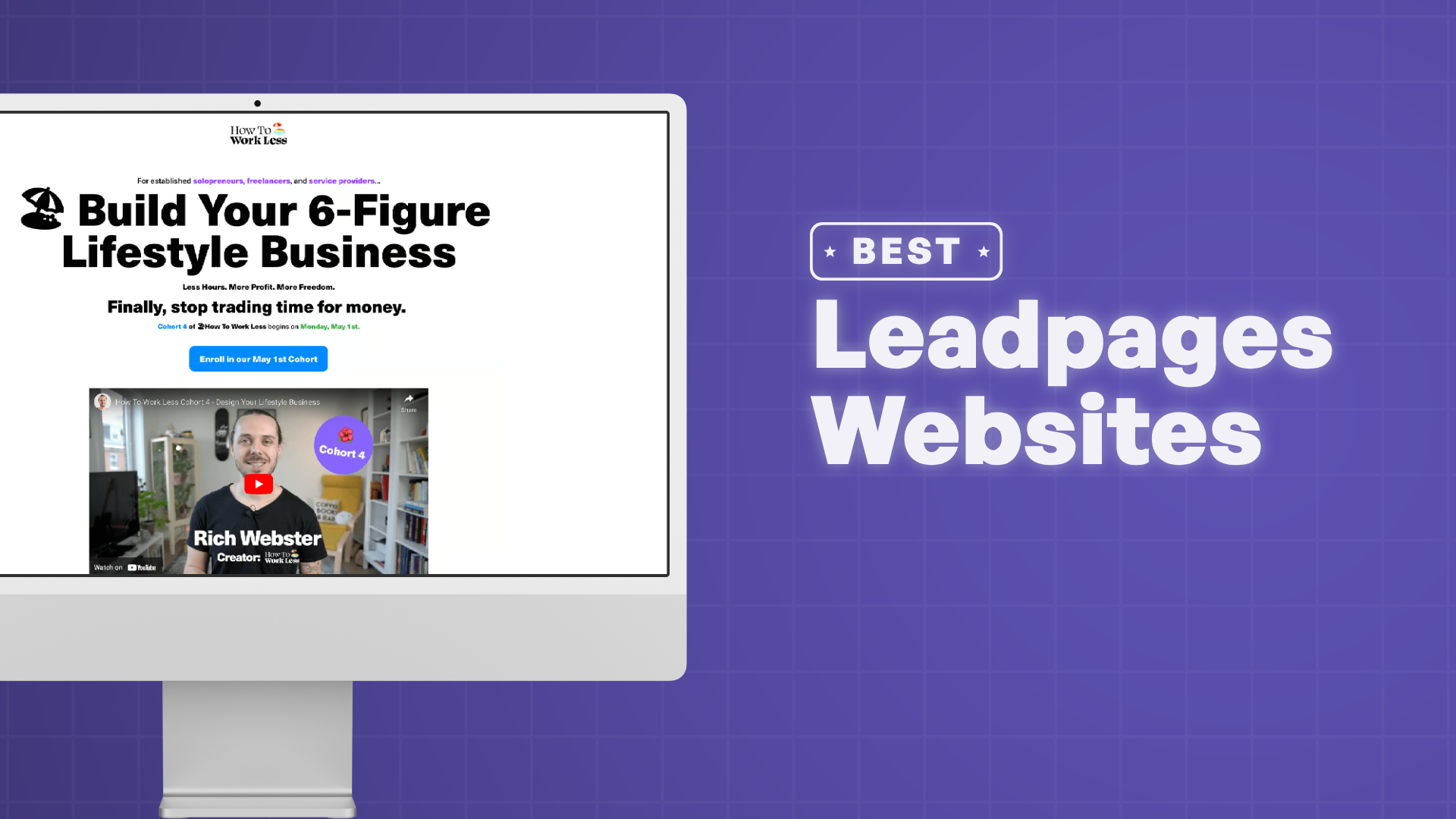 "Best Websites on Leadpages" with screenshots of the websites on Leadpages