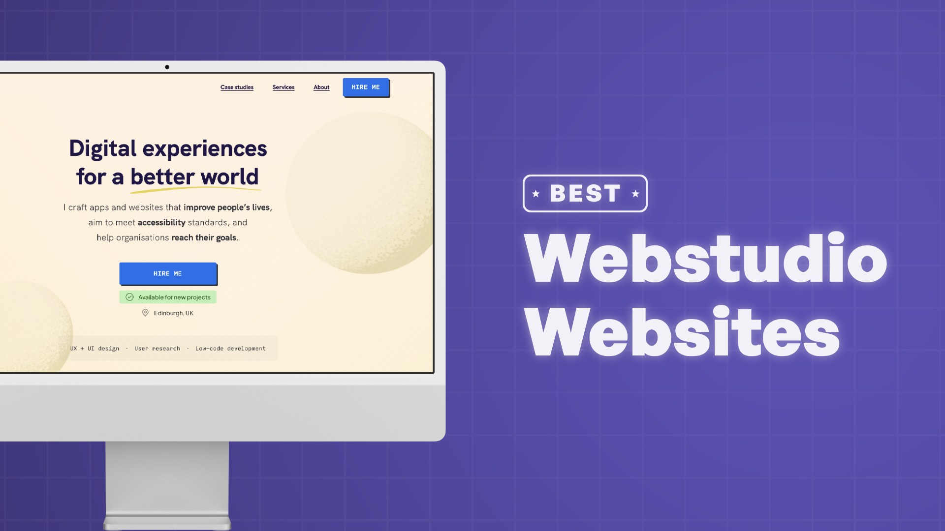 "Best Website Websites" with a screenshot of a Webstudio website