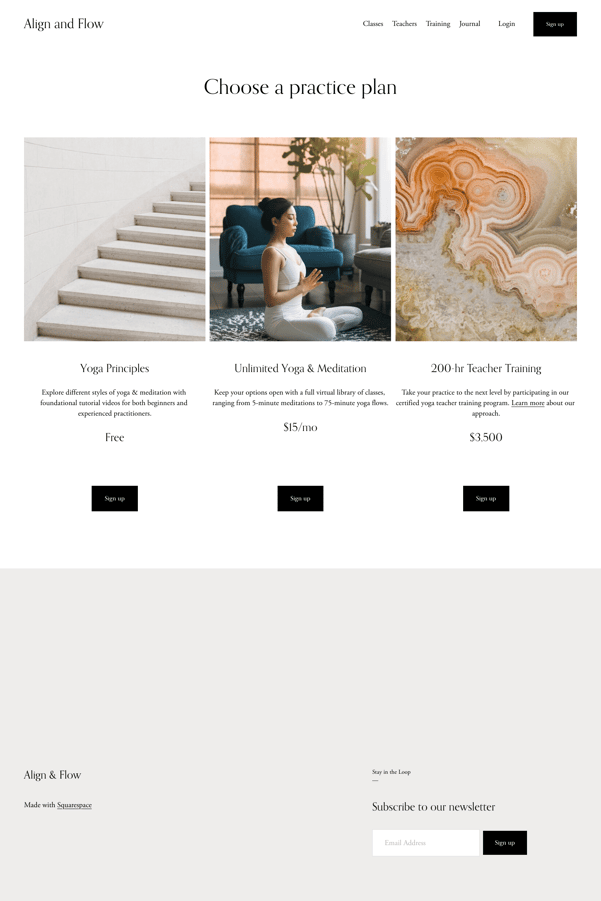 Screenshot of a Squarespace therapist template