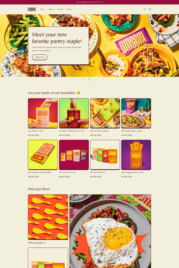 Screenshot of a Shopify theme