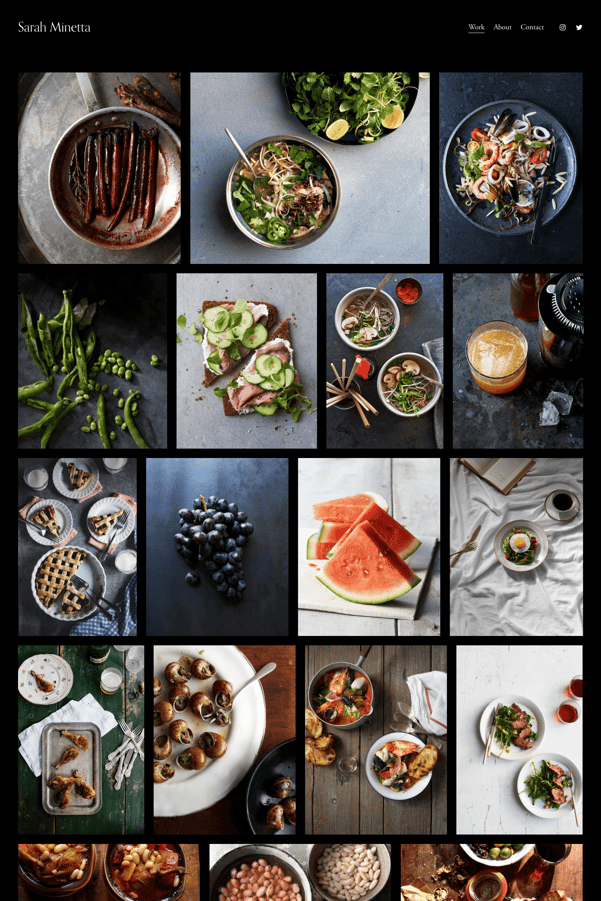Screenshot of a Squarespace photography template