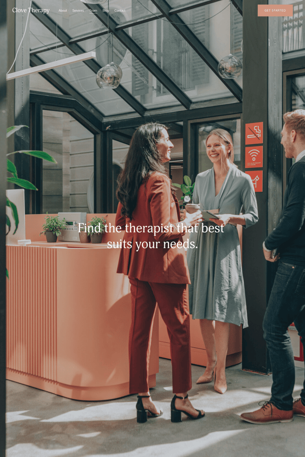 Screenshot of a Squarespace coach template
