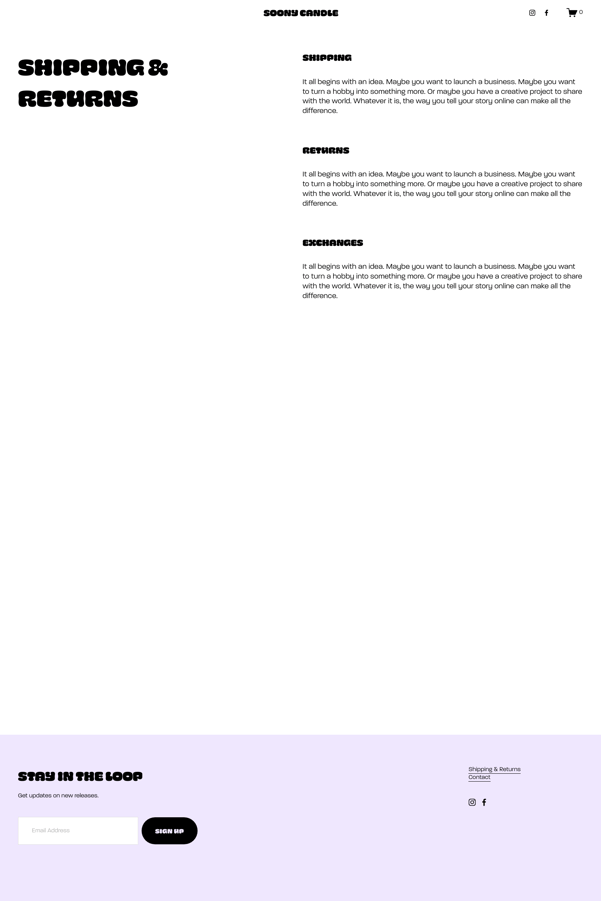 Screenshot of a Squarespace ecommerce template