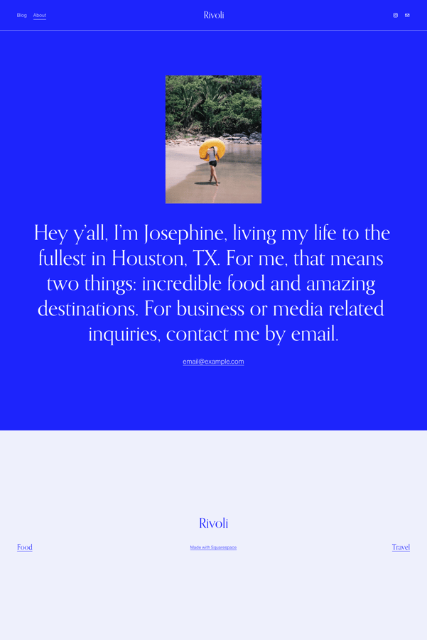 Screenshot of a Squarespace template
