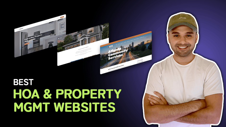 "Best HOA & Property Management Websites" with screenshots of the HOA & Property Management Websites