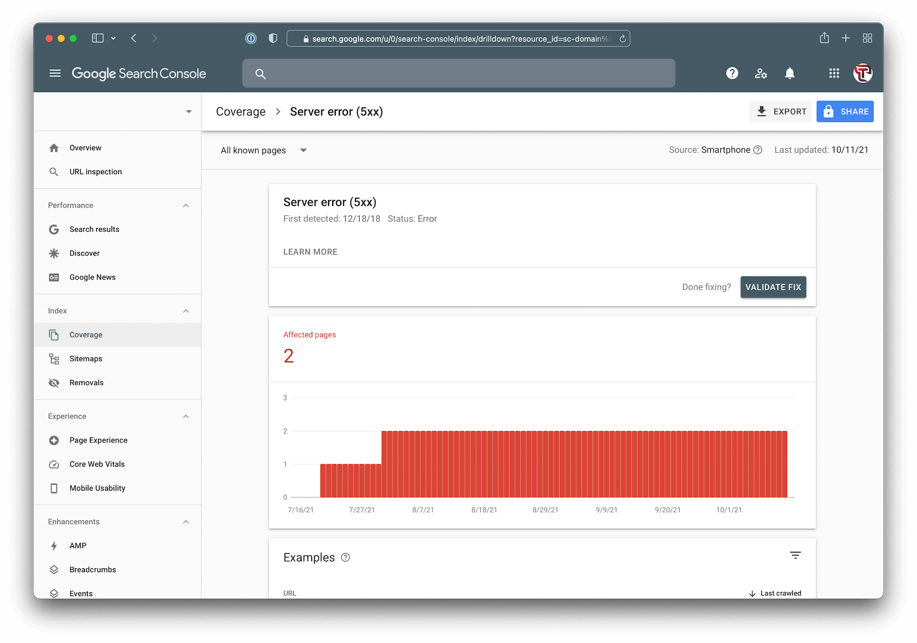 GSC Validate Fix