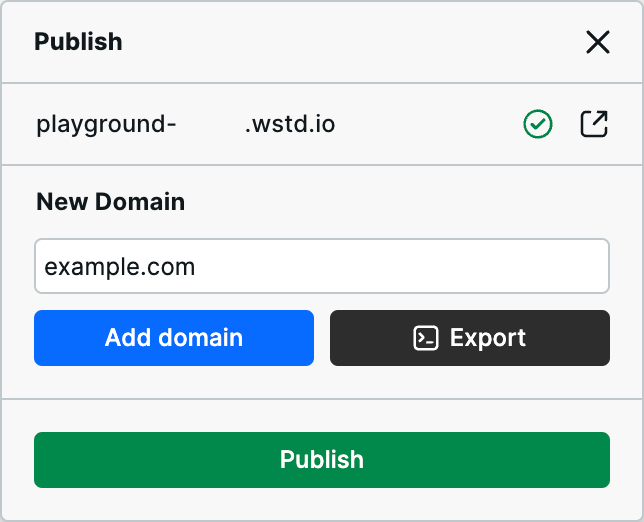 Webstudio launch adding a new domain