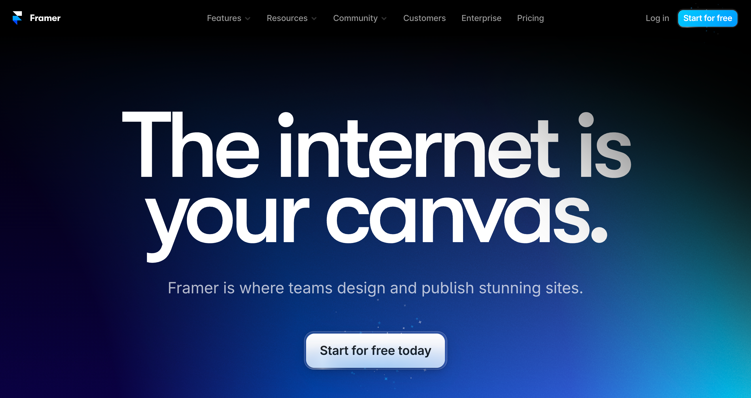 Screenshot of Framer's website