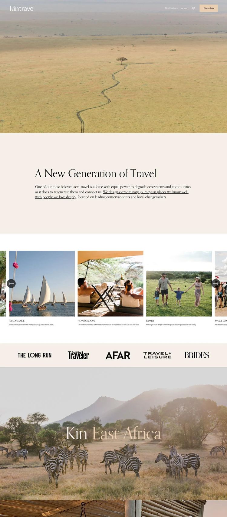 Screenshot 2 of Kin (Example Squarespace Travel Agency Website)