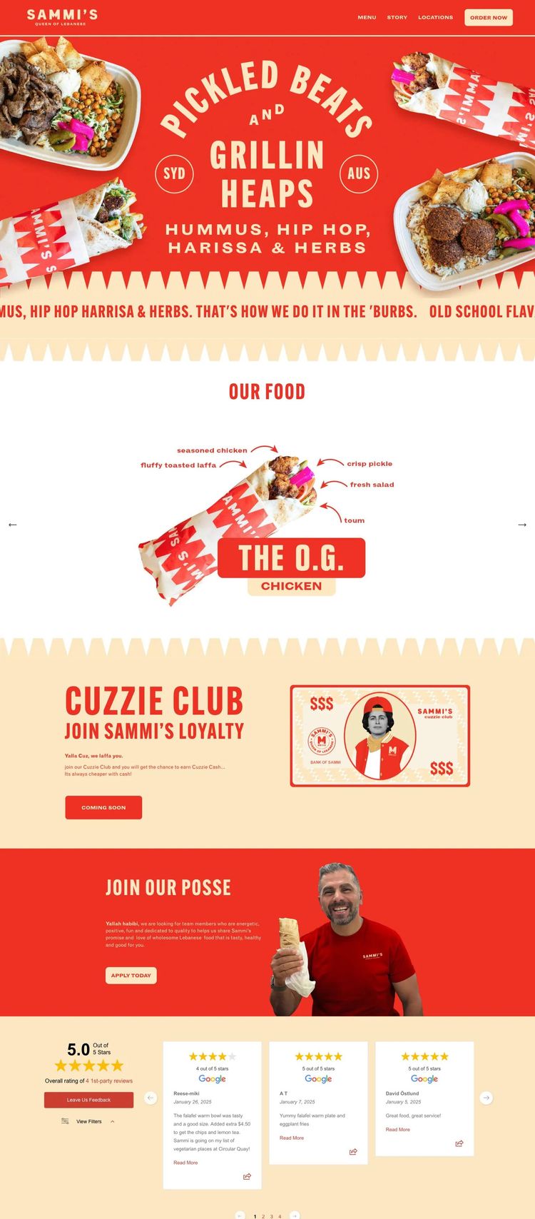 Screenshot 2 of Sammi’s (Example Squarespace Restaurant Website)