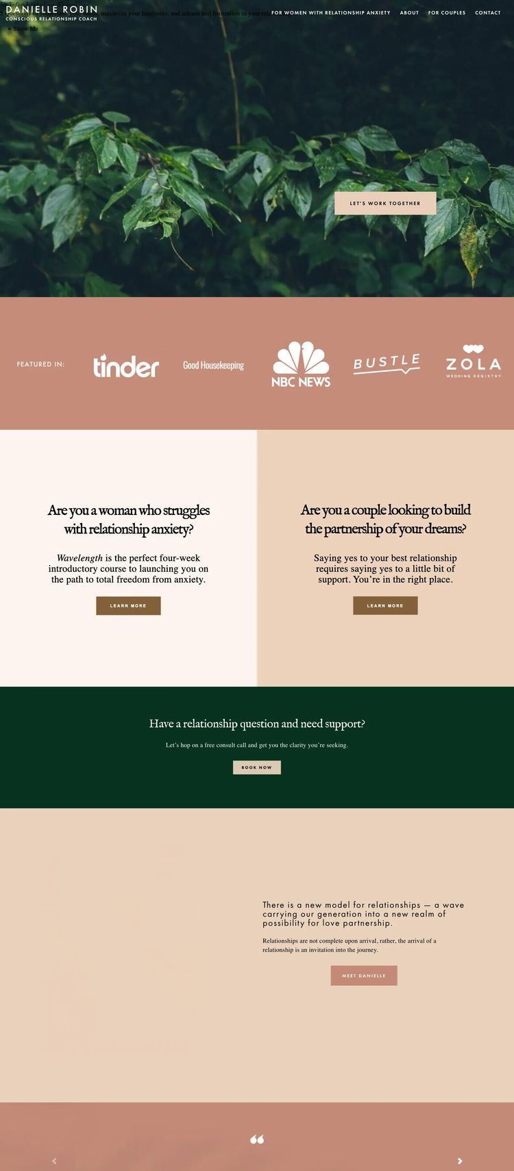 Screenshot 2 of Danielle Robin (Example Squarespace Life/Business Coach Website)