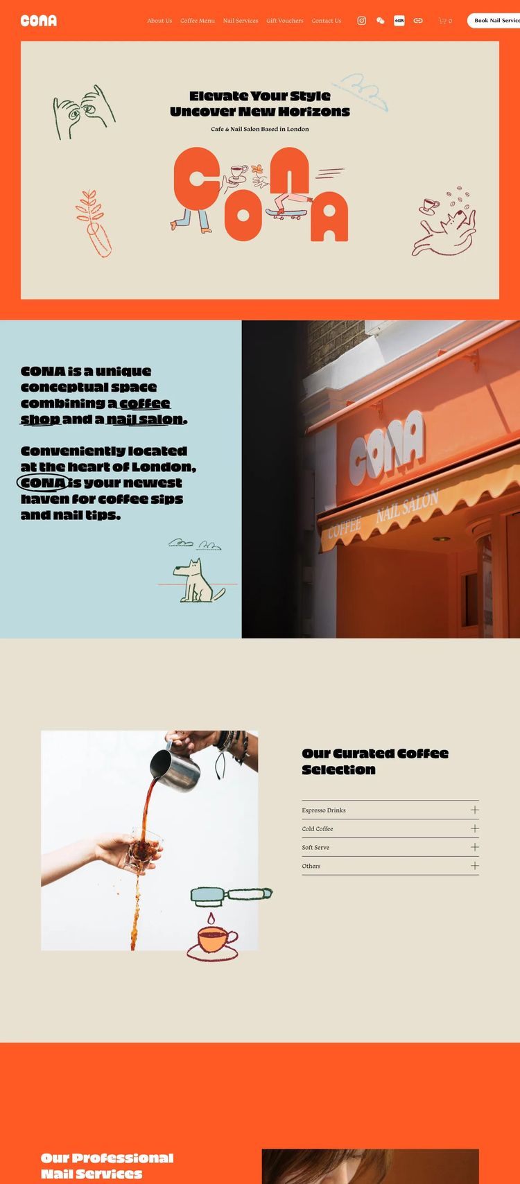 Screenshot 2 of CONA (Example Squarespace Coffee Shop/Café Website)