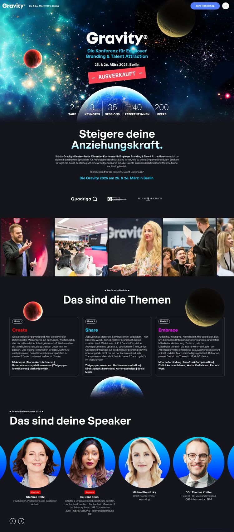Screenshot 2 of Gravity (Example WordPress Conference Website)