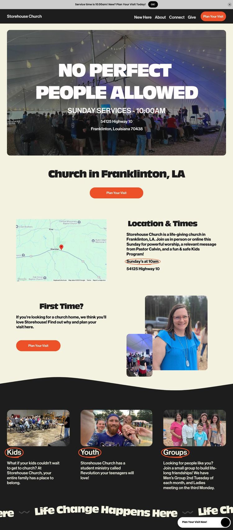 Screenshot 2 of Storehouse Church (Example Squarespace Church/Religious Organization Website)