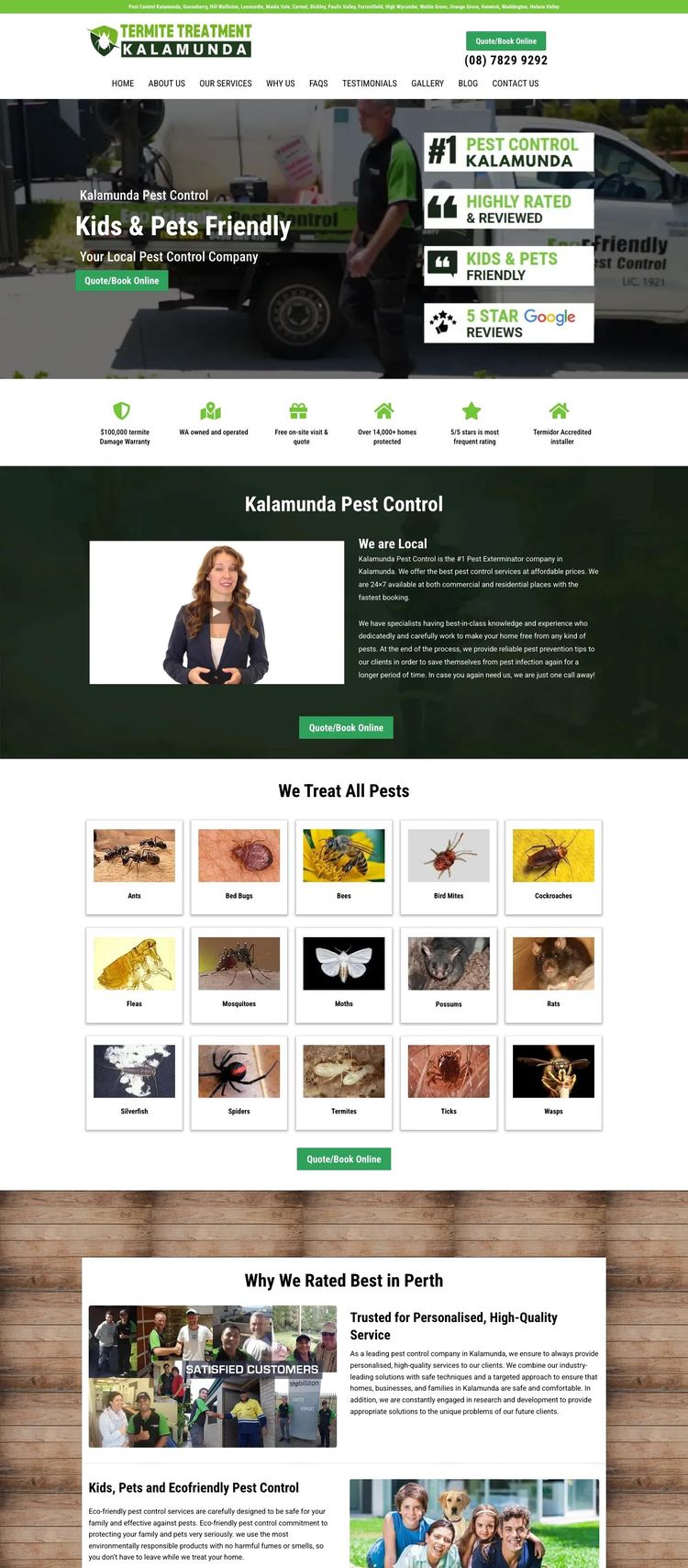 Screenshot 2 of Kalamunda Pest Control (Example Nuxt.js Pest Control Website)
