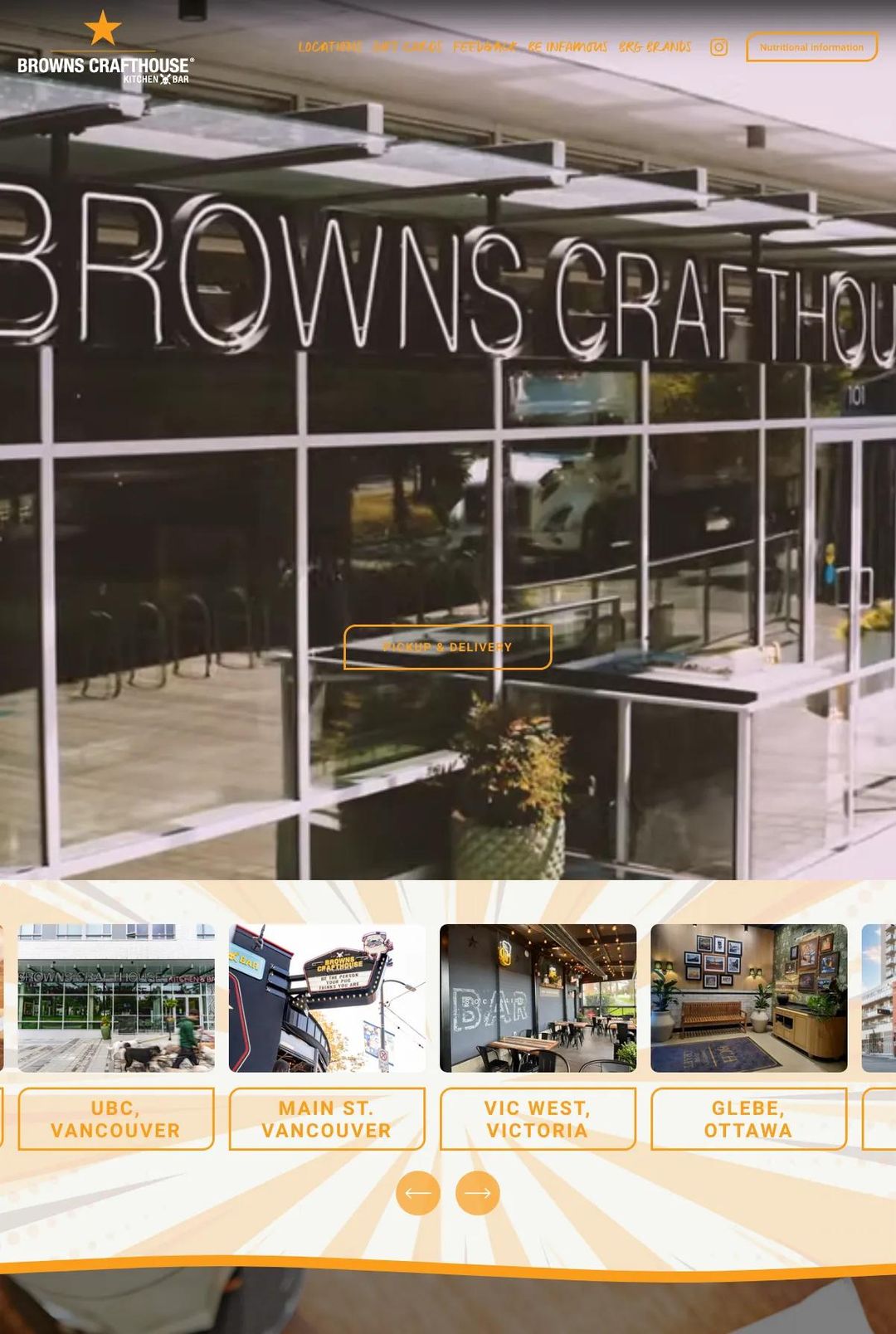 Screenshot 1 of Browns Crafthouse (Example Squarespace Restaurant Website)