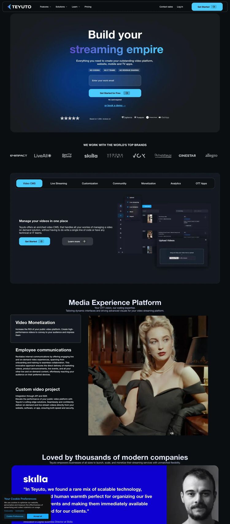 Screenshot 1 of Teyuto (Example Webstudio Website)
