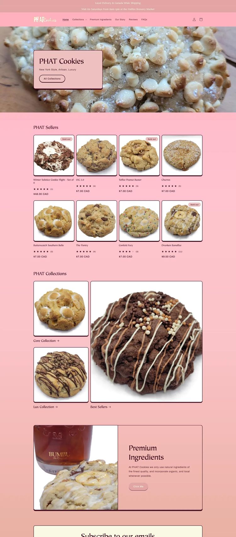 Screenshot 2 of PHAT Cookies (Example Shopify Bakery Website)