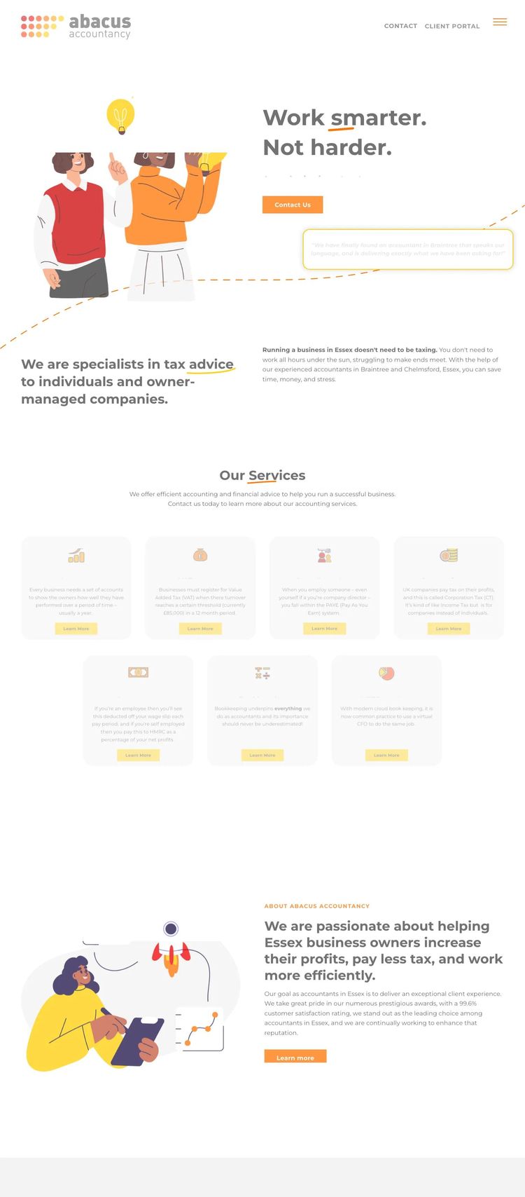 Screenshot 2 of Abacus Accountancy (Example Squarespace Accountant/Tax Services Website)
