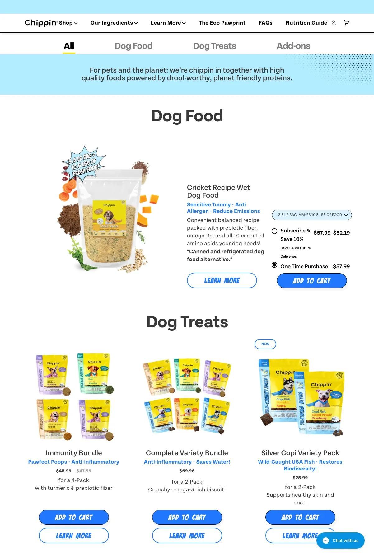 Screenshot 2 of Chippin (Example Shopify Pet Website)
