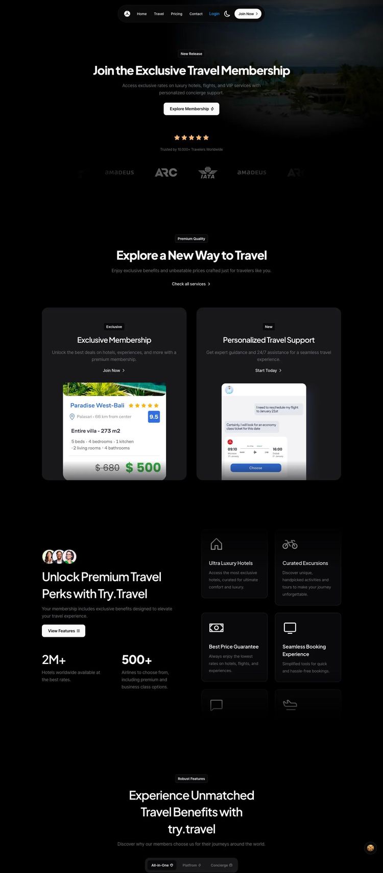 Screenshot 2 of Try Travel (Example Framer Travel Agency Website)