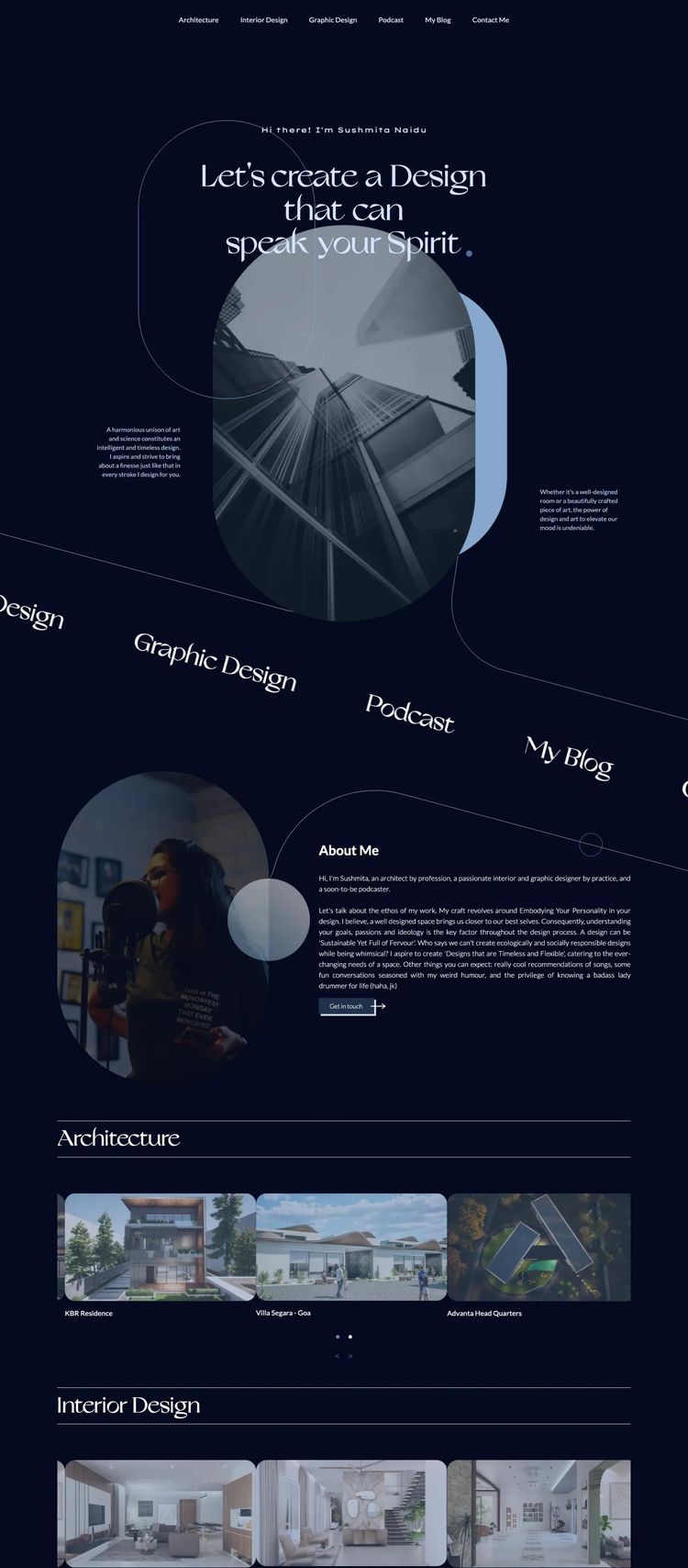 Screenshot 2 of Sushmita Naidu (Example Next.js Architect Website)
