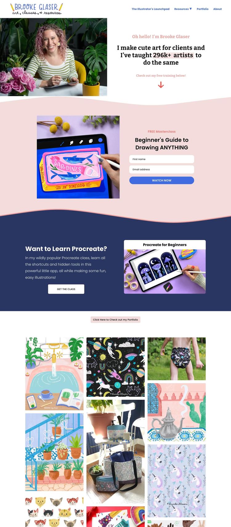Screenshot 1 of Brooke Glaser (Example Squarespace Ecommerce (General) Website)