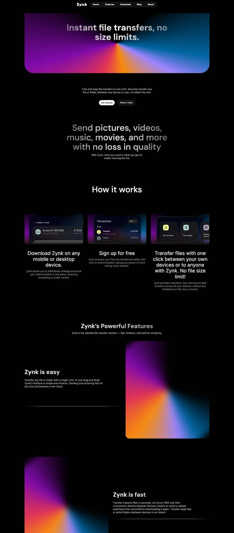 Screenshot 2 of Zynk (Example Webflow Software Development Website)