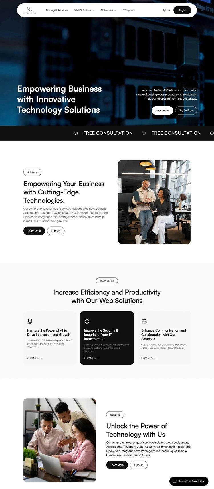 Screenshot 2 of Chivo Systems (Example WordPress IT Services Website)
