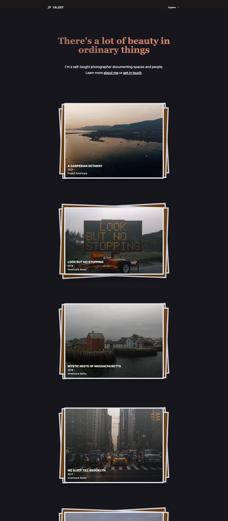 Screenshot 2 of JP Valery (Example Next.js Photography Website)